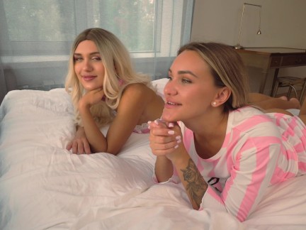 Two beautiful lesbians licking each other gently LGBT