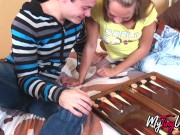 Anal creampie after playing backgammon 2/16