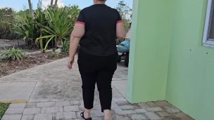 Janitor climbed ladder and started peeing -hijab BBW SSBBW pissing, fat girl, big fat ass, fat pussy