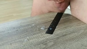 I shot a big load on the table - curlyralph