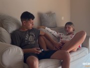 My stepsister won't let me finish a video game until I fuck her first 4/16