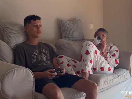 My stepsister won't let me finish a video game until I fuck her first
