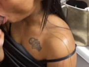 Cute Ebony sucks the Nutt from Dick 8/16