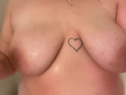 Chubby girl with braces in the bath 3/16