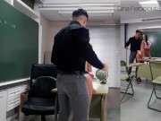 Slut hot babe trying very sexy lingerie for fuck with perverted teacher 2/16