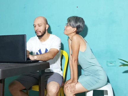 I fuck my stepson while my husband takes a shower