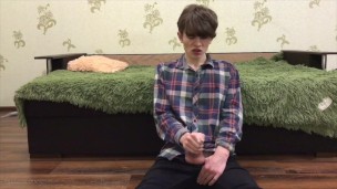 Cute Stepson touches his EXTRA LONG DICK in front of Stepdaddy / big loads / cumming hard / wank