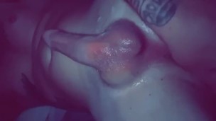 Stretching my ass with 12inch dildo