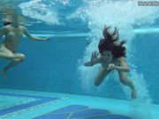 Czech and Russian babes in the open swimming pool 10/16