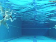 Czech and Russian babes in the open swimming pool 13/16