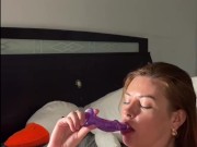 Skinny Milf Sucking Dildo - Dirty Talk 10/16