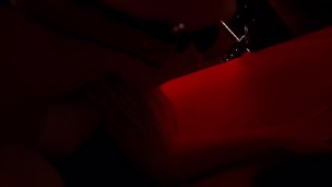 fuck machine and anal hook. close up of oiled and tied girl