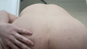 Cute twink stuffs his smooth hole with a big dildo