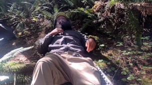 Smoking and stripping at camp. Such a beautiful day to show off my soft cock