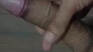 WhatsApp chatting with horney girlfriend ..wanks my dick in bathroom