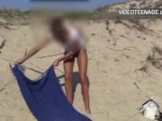 lovely brunette girl naked at the beach 14/16