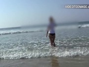 lovely brunette girl naked at the beach 3/16