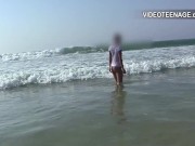 lovely brunette girl naked at the beach 4/16