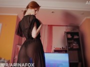 Huge Cumshot from the tits of supermodel AriaVix. \ juicy blowjob / pov 2/16