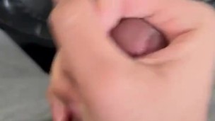 Jerking my Young Asian Cock in the Parking Lot