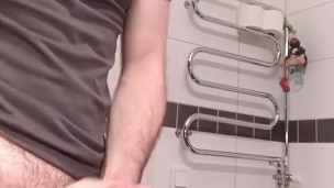 Italian hunk almost caught jerking off in changing room