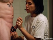 SENSUAL BATHROOM HANDJOB - CFNM GENTLE DIRTY TALKING FEMDOM DOMINATION W/ REAL INTENSE MALE ORGASM 11/16