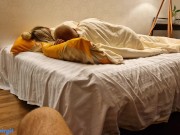 Cuckold husband sharing wife with stranger and having threesome