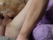 Fucking my teddy bear while another one watches 8/16