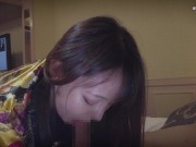 濃厚フェラ＆クンニ♡浴衣姿がエロい巨乳彼女がバックでハメられ喘ぎまくる感度抜群SEX（個人撮影、日本人素人、中出し） 8/16