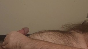 Gay bear plays with his throbbing cock and cums - Orkyon