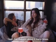 The food delivery guy fucks me and my stepsister like whores 1/16