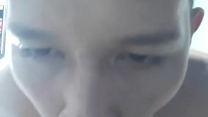 HORNY GUY SPILLS HIS CUM ON A DILDO AND THEN LICKS IT