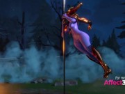 Lewd 3d babes showing their pol dance skill in a naughty animation 8/16