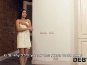 DEBT4k. Tricky collector has fantastic sex with debtor and her roommates 4/16