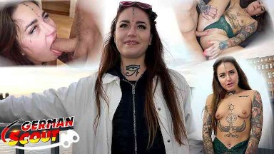 GERMAN SCOUT - Inked next Generation College Girl Jess Mori Pickup for Casting Fuck