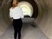 Petite blonde gives blowjob and gets fucked during a hike