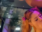 Ruiva peituda chupando e levando rola com a amiga Mayra Marcele pedindo pra gozar e bater forte! 12/16