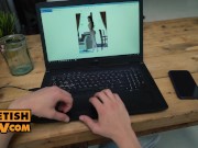 POV - A sexy footjob from hot petite babe Sybil 1/16