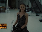 POV - A sexy footjob from hot petite babe Sybil 3/16