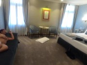 Latina throats her master on business trip Venice Italy 1/16