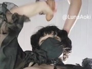 horny goth girl getting a massage in her big boobs, sucking and riding on a dick 🖤 - LunaAoki 5/16