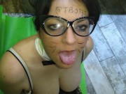 Stepmom cum slut milf wih Bunny ears handjob boy cock for cum extraction 15/16