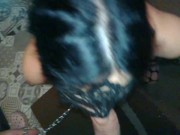 Slut in mesh body stocking serving her master 6/16