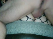 Milf in bodysuit fishnet rough fucket with dildo and cock in both holes 13/16