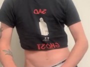 Twink jerks off until he busts on counter 4/16