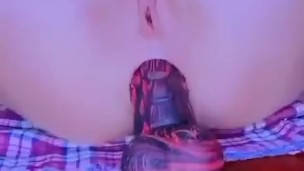 Dildo filling up my tight ass 🤤💦
