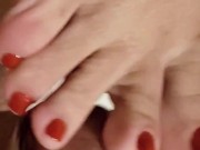 Hot wife footjob 14/16