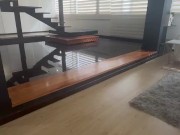 Took the condom off and cream pied petite Latina with her hands tied