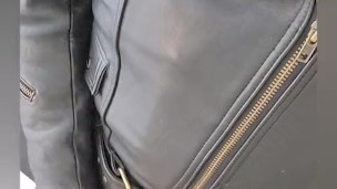Sandro's new leather outfit made him really horny and rockhard