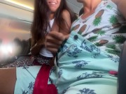 Рискованный публичный минет в самолете - нас спалили! 14/16